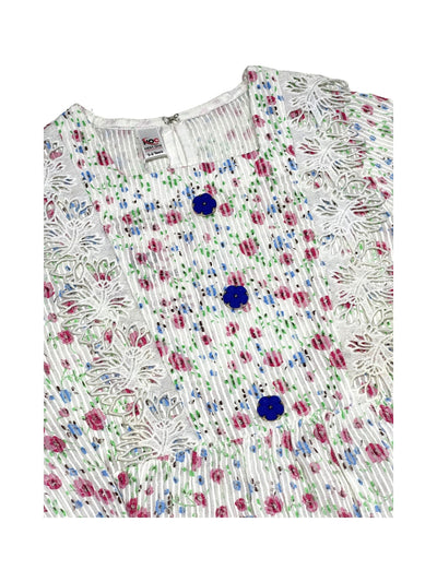 White Multicolour Floral Frock