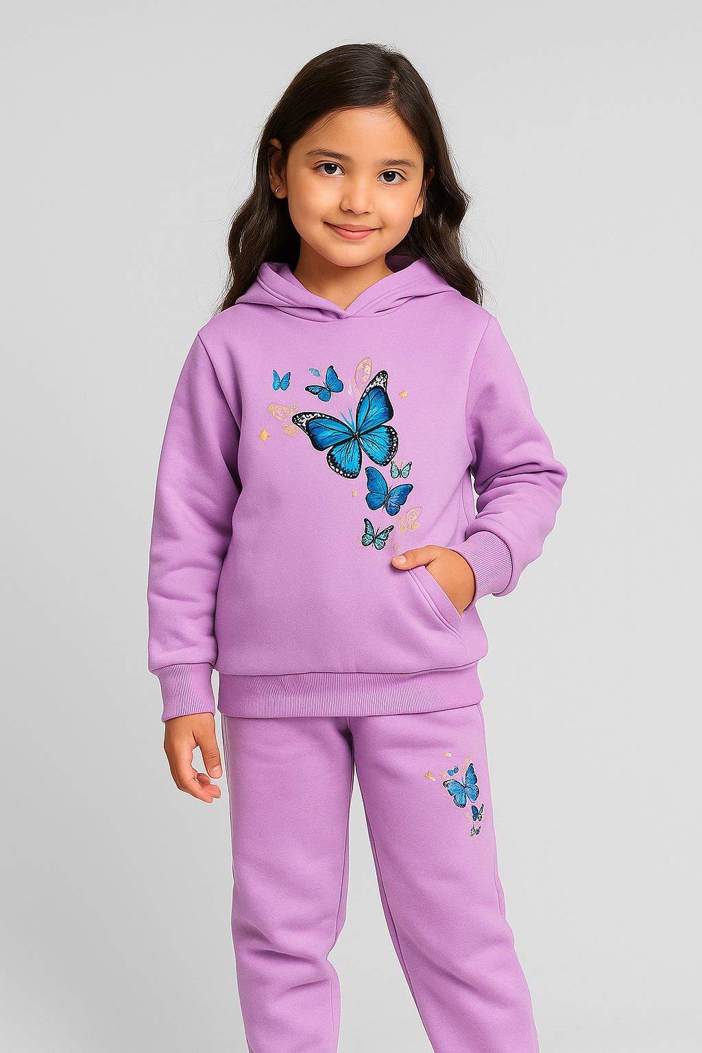 Butterfly Fleece Hoodie Tracksuit