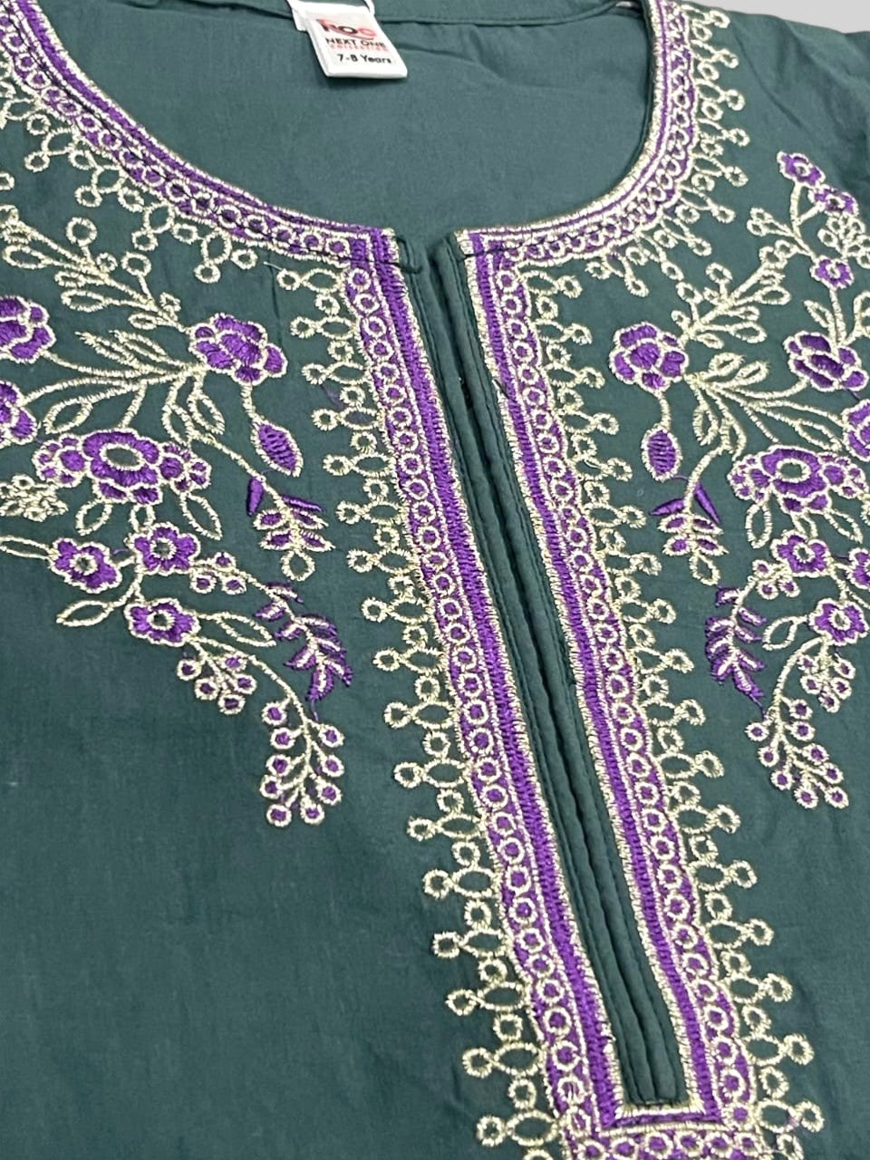 Emerald Green with Purple Embroidery 2pc