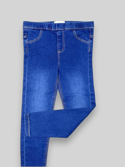 Girls’ Mid Blue Skinny Fit Jeggings