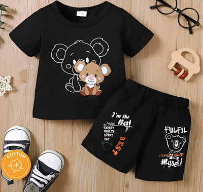 Black Bear Buddies Short Set