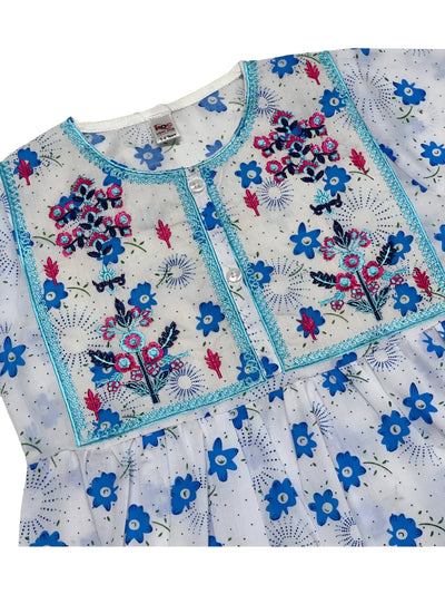 Multicolor Embroidered Yoke Frock
