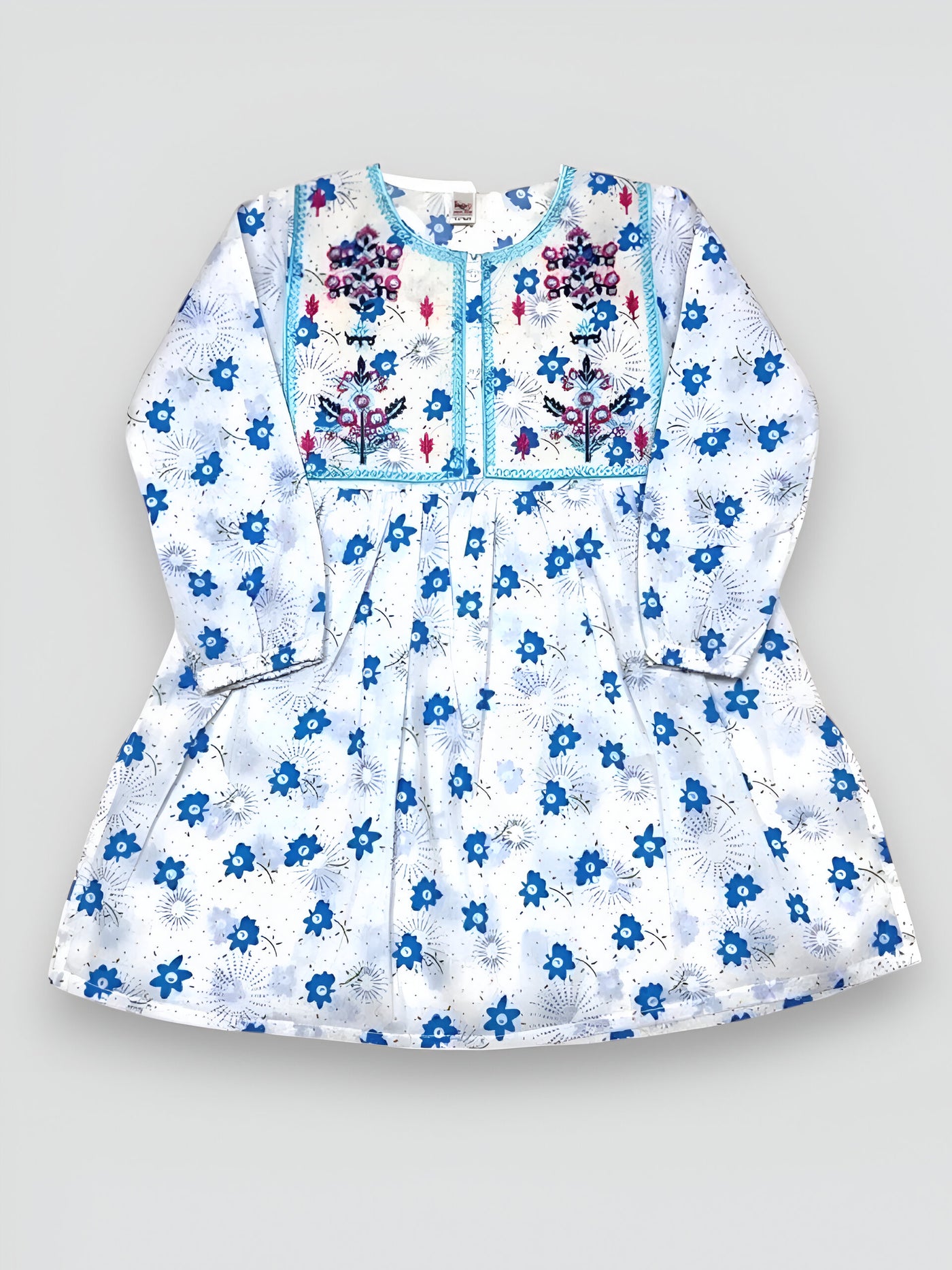 Multicolor Embroidered Yoke Frock