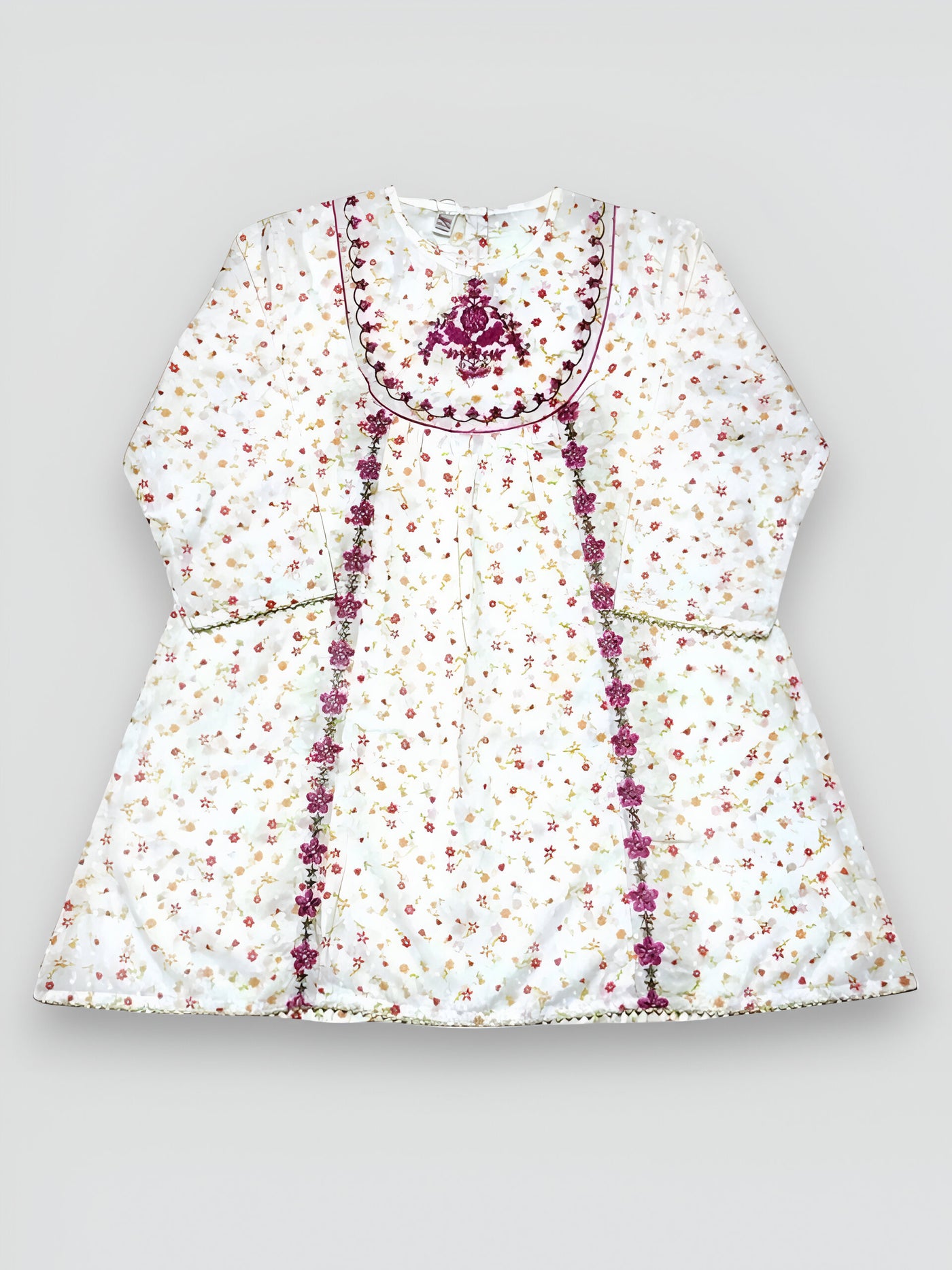 Multicolor Embroidered Yoke Frock