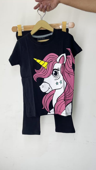 Unicorn Black Colourful Tracksuit