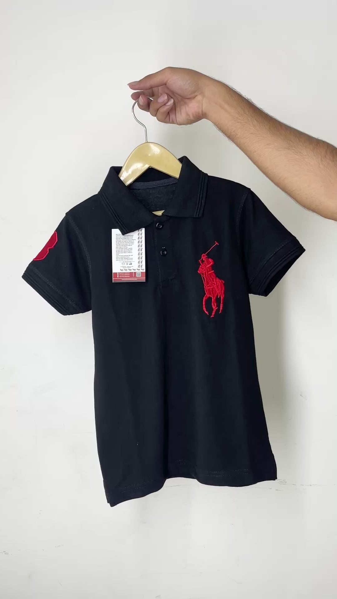 Kids Black Polo Shirt