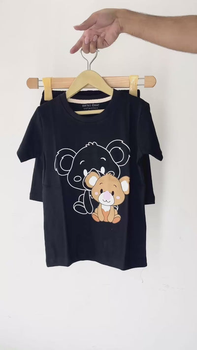 Black Bear Buddies Short Set
