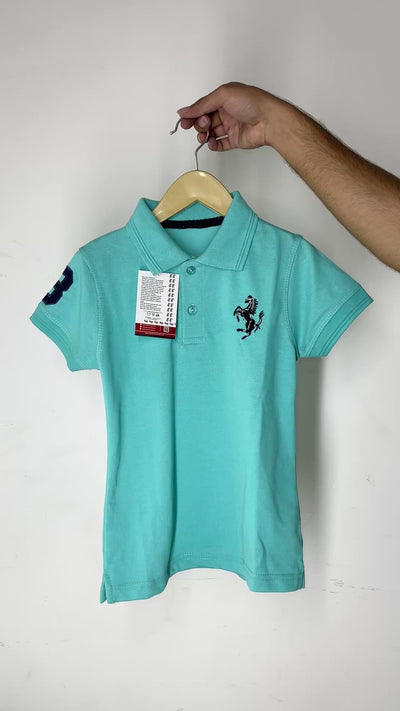 Kids Cool Aqua Blue Polo Shirt
