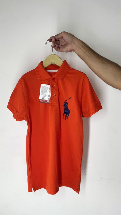 Kids Bright Orange Polo Shirt